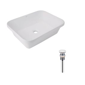 Комплект Qtap Scorpio: Раковина врізна прямокутна 510х390х145 мм White + Донний клапан PU02