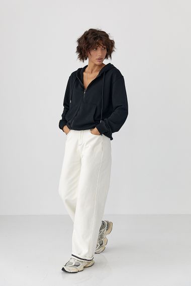 Жіноче худі на блискавці - чорний цвет, M (є розміри) | Зображення 2