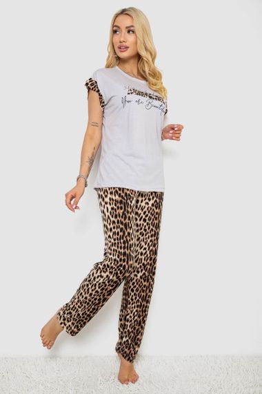 Піжама жіноча з принтом, колір сірий, 243R2101 | Зображення 2