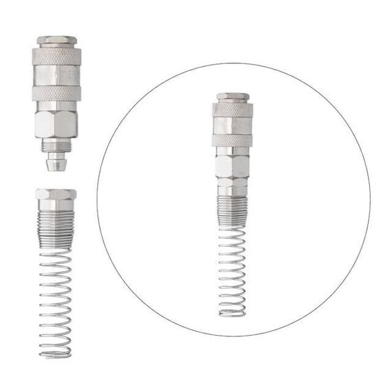 Швидкорознімне з'єднання з пружиною для спіральних і прямих шлангів 8х12 мм INTERTOOL PT-18321 | Зображення 2