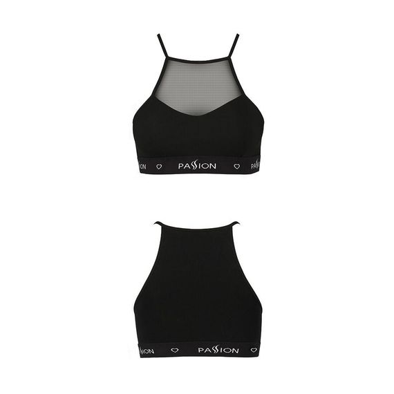 Спортивний топ з прозорою вставкою Passion PS006 TOP black,, L | Зображення 4