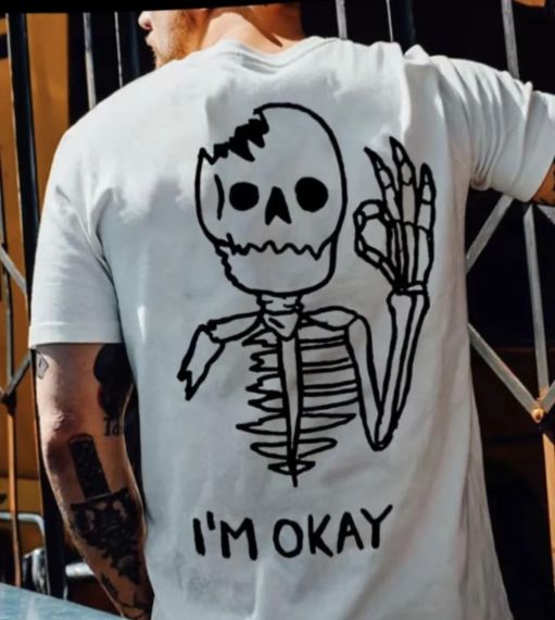 Футболка мужская с принтом повседневная S Белая