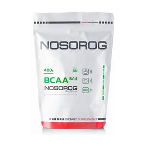 Амінокислота BCAA для спорту Nosorog Nutrition BCAA 8:1:1 400 g /80 servings/ Pure