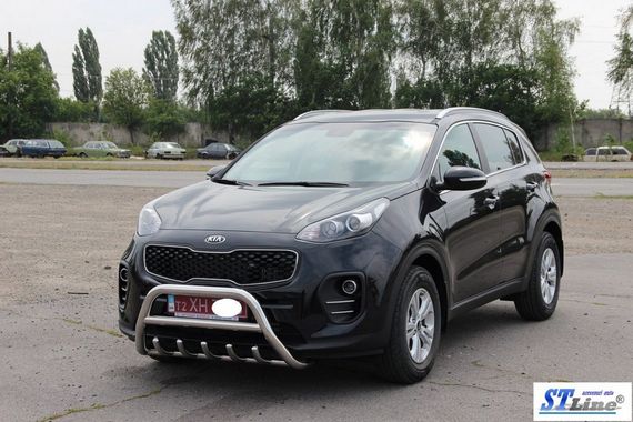 Кенгурятник WT003 (нерж) для Kia Sportage 2015-2021 рр | Зображення 1