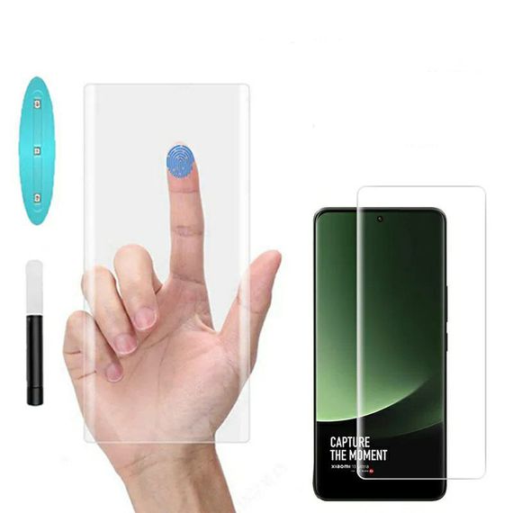 Захисне скло 3D на весь екран для Xiaomi 13 Ultra (з ультрафіолетовим клеєм) | Зображення 2