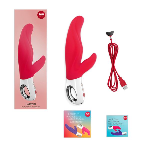 Вибратор-кролик для точки А Fun Factory LADY BI india red, 2 мотора, 12 режимов | Зображення 2