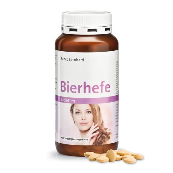 Пивные дрожжи "Bierhefe" с витаминами группы В и аминокислотами для чистой и здоровой кожи, Германия, 400 шт.