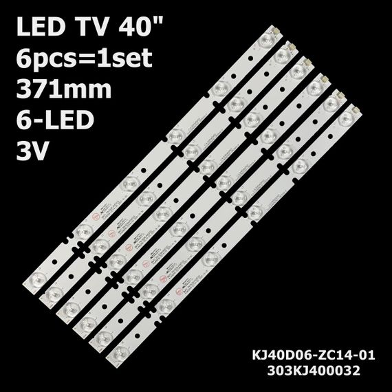 LED підсвітка TV 40" inch 6-led 371mm KJ40D06-ZC14F-01 KJ40D06-ZC14-01 1.14.ZHFD400001 303KJ400032 6шт.