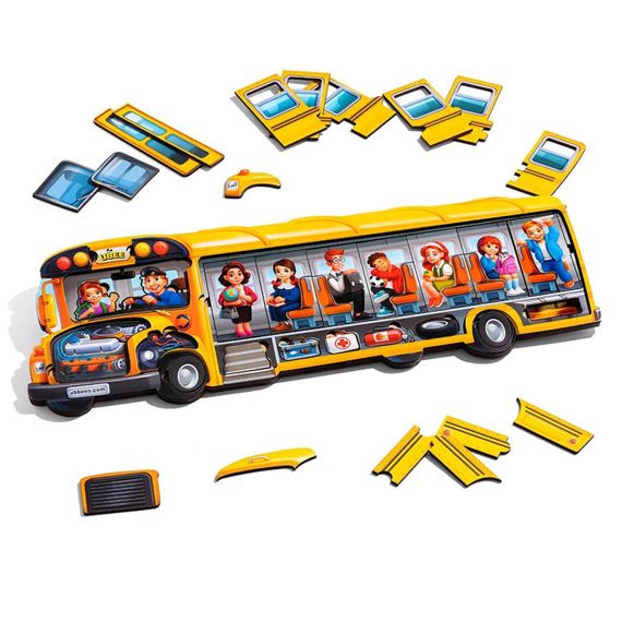 Деревянный пазл-вкладыш "Школьный автобус" (ПСД270) PSD270 | Зображення 4