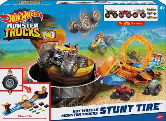 Трек Хот Вилс Монстр-трак. Шина трамплин. Трюковая арена. Hot Wheels Monster Trucks Stunt Tire Playset | Зображення 1