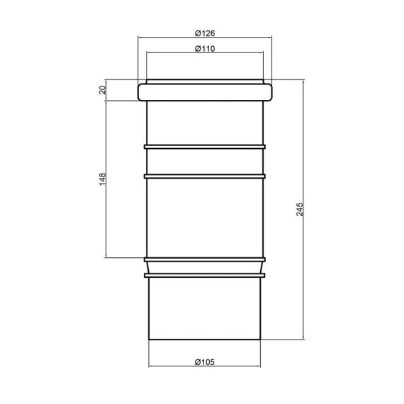 Муфта PPR канализационная TA Sewage 110 компенсационная | Зображення 1