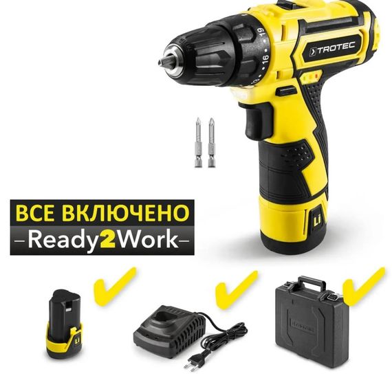 Дриль-шурупокрут акумуляторний Trotec PSCS 11-12V з АКБ та ЗП + кейс (4410000102)