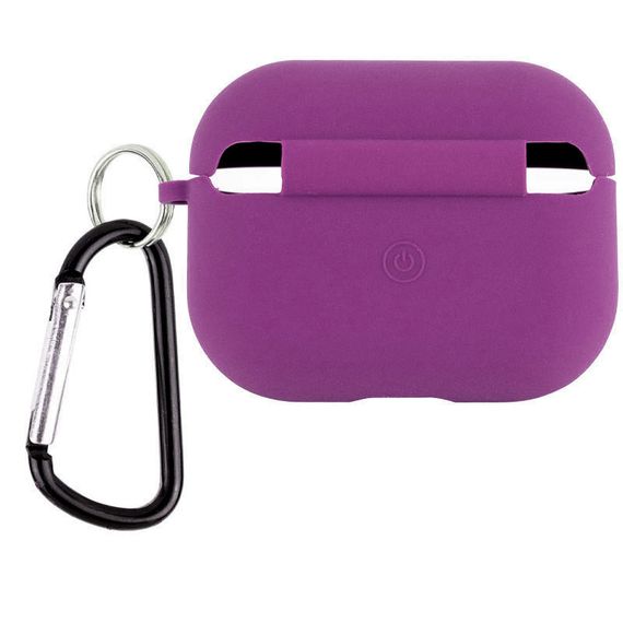 Силиконовый футляр с микрофиброй для наушников Airpods Pro 2 / Pro Фиолетовый / Grape | Зображення 1