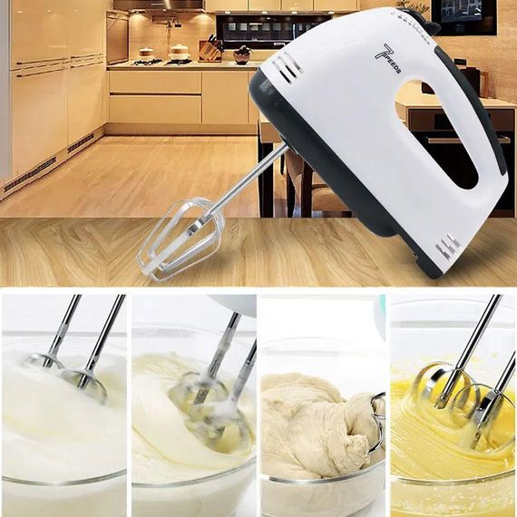 Ручной миксер с насадками 260W, 7 скоростей, SKOEDI HE-133 / Электрический миксер для кухни | Зображення 1