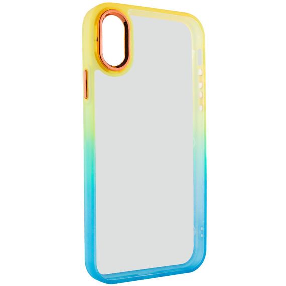 Чохол TPU+PC Fresh sip series для Apple iPhone XS Max (6.5") TPU+PC, Бирюзовый / Оранжевый