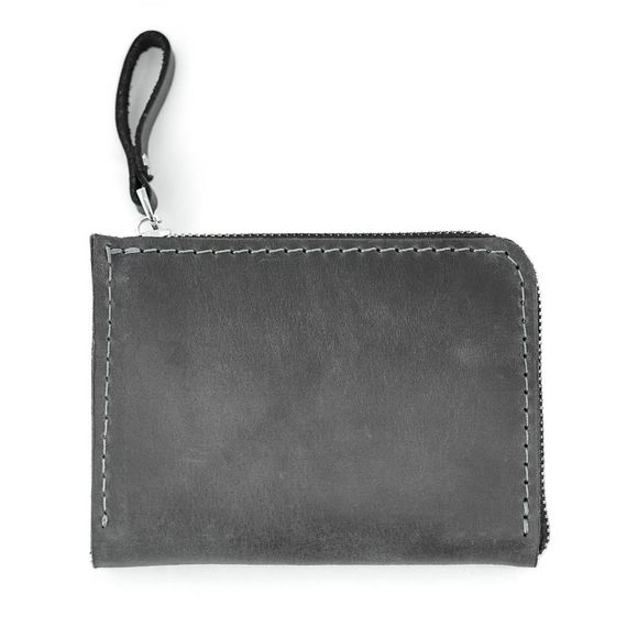 Шкіряний гаманець Skin and Skin Zipper S 13х10 см Сірий (SW05GG)