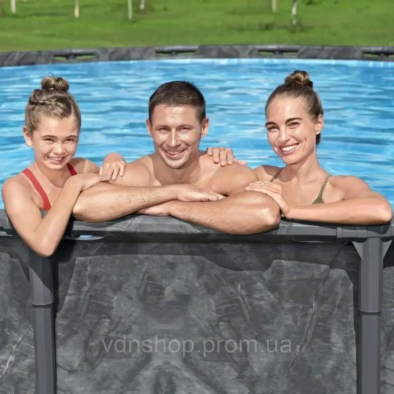 Каркасний круглий басейн 549х132 см на 26 000 л з фільтр-насосом, сходами, тентом Bestway 561KC | Зображення 7