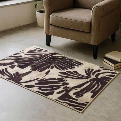 Килимок універсальний для підлоги Плюш Квітка 60*120см бежевий Дариана | Зображення 3