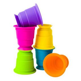 Развивающая игрушка Fat Brain Toys тактильная Мягкие чашки Suction Kupz 6 шт (F183ML)