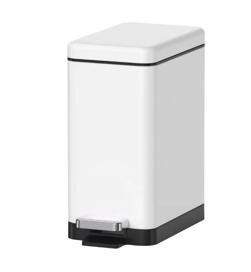 Відро для сміття Koer TC-010210-08 з плавним закриттям, прямокутне, 10 л, білий (KR5598)