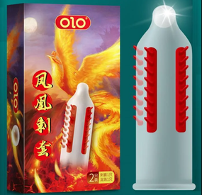 Презерватив OLO с усиками + шарик "Phoenix Spiny condom" (1 презератив + 1 шарик) sexstyle