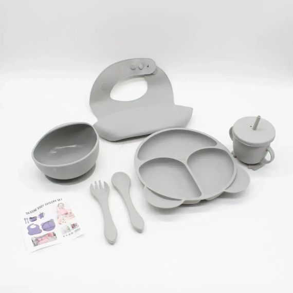 Набор детской посуды, 6 предметов / Набор детской силиконовой посуды | Зображення 2
