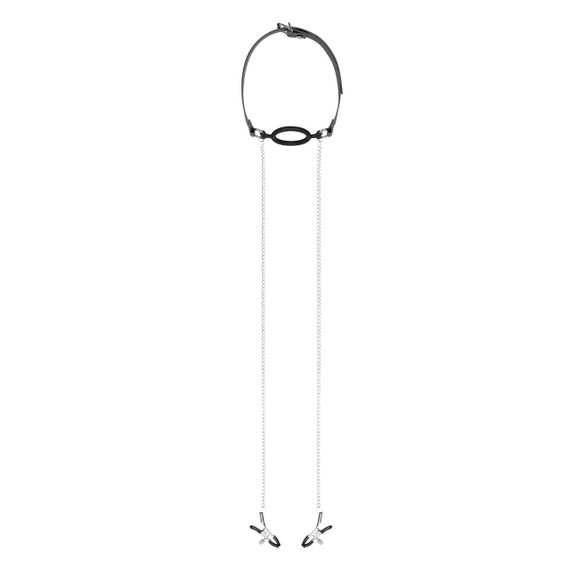 Затискачі з кляпом для сосків  Bedroom Fantasies: Nipple Clamps & Silicone Gag Ring sexstyle | Зображення 1