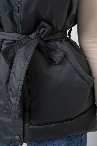 Жилет женский с капюшоном  -уценка, цвет темно-зеленый, 207R2016-U | Зображення 4