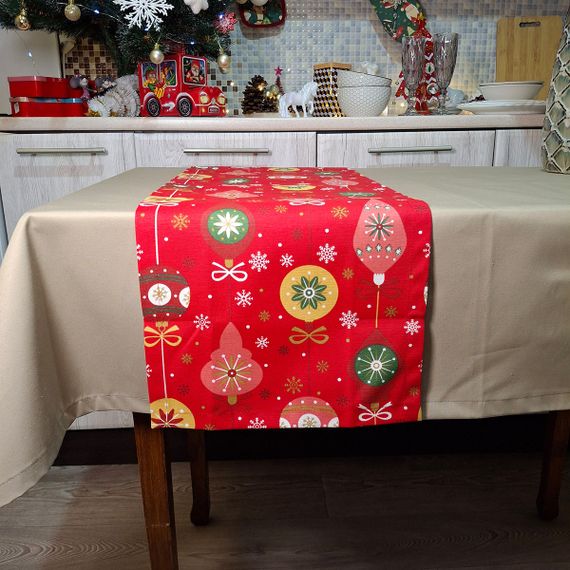 Ранер SoundSleep Christmas Balls новорічний водостійкий 35х100 см червоний (2800004658584) | Зображення 2