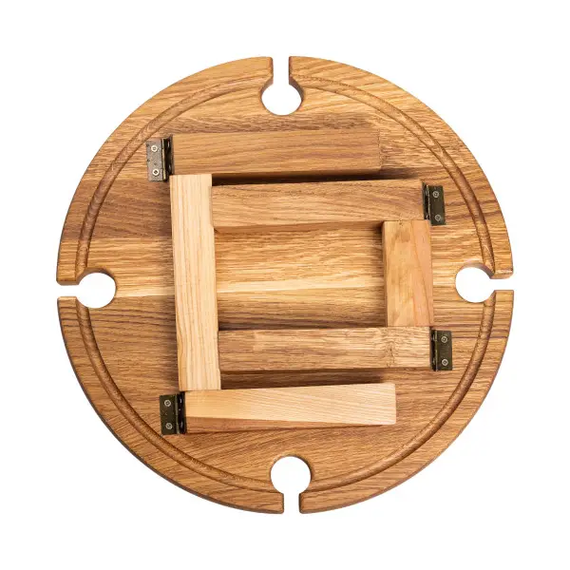 Винний круглий столик з дерева 35х35х18 см на ніжках BWR35018S | Зображення 7