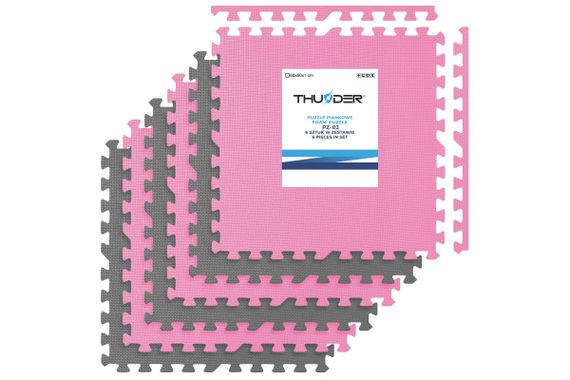 Килимок-пазл THUNDER  PZ-02 60 х 60 рожево-сірий (PZ-02)