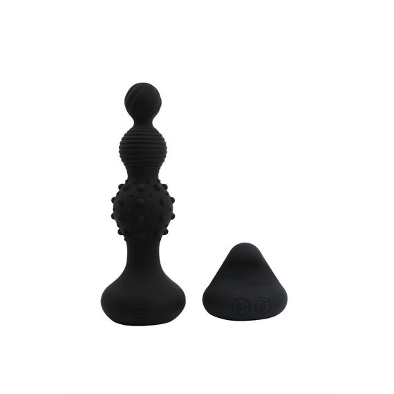 Анальна пробка з вібрацією у вигляді ялинки Chisa Breakout Pro Rocked Hip з різним рельєфом на ярусах, чорна sexstyle | Зображення 1