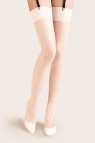 Чулки под пояс Pończochy Calze Cher Białe M/L sexstyle