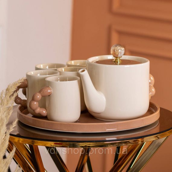 Чайный сервиз на 6 персон с фарфоровой подставкой HP-15-24 | Зображення 6