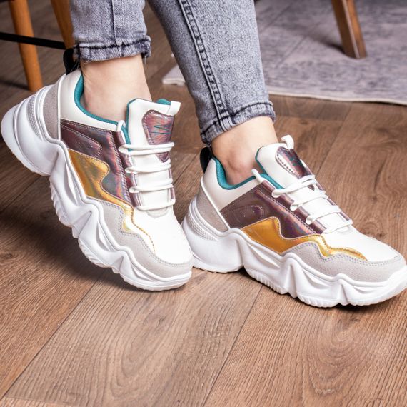 Кроссовки женские Fashion Frasier 2126 38 размер 245 см Бежевый | Зображення 3