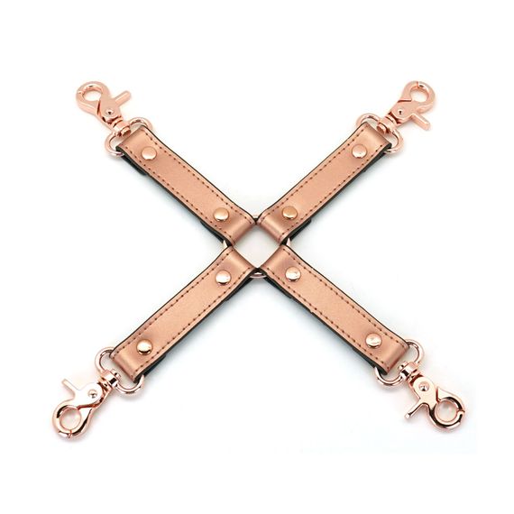 Хрестовина для фіксації Liebe Seele Rose Gold Memory Hog Tie, натуральна шкіра, рожеве золото