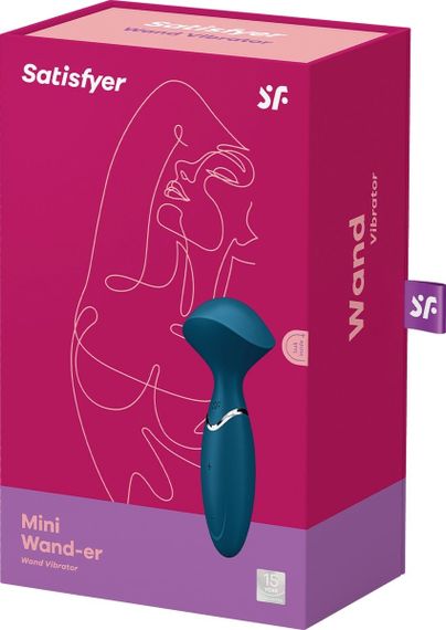 Универсальный компактный мощный массажер Satisfyer Mini Wand-er синий sexstyle | Зображення 7