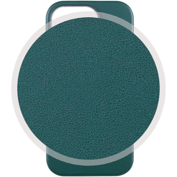 Шкіряний чохол Leather Case (AAA) with MagSafe and Animation для Apple iPhone 14 (6.1") Forest Green | Зображення 1