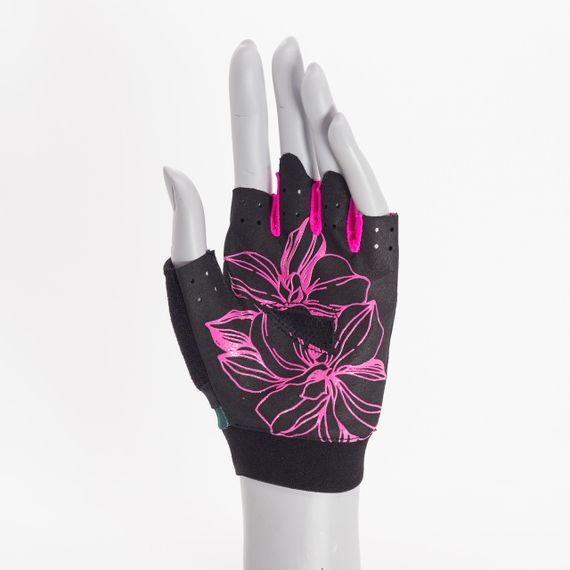 Рукавички для фітнесу MadMax MFG-770 Flower Power Gloves Black/Pink XS | Зображення 1