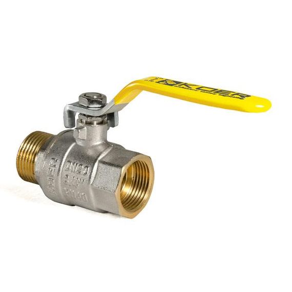 Кран шаровой KOER KR.215.G - 3/4" FM ГШВ YELLOW, ручка "рычаг" желтая (KR0117) | Зображення 1