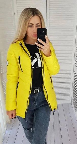 Елегантна жіноча парка, арт. 300, жовтий | Зображення 4