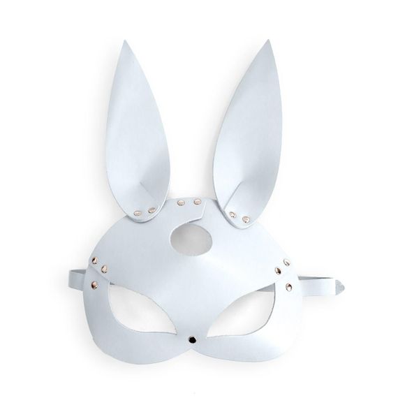 Кожаная маска Зайки Art of Sex - Bunny mask, цвет Белый Sex Aura | Зображення 2