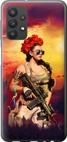 Чехол на Samsung Galaxy A32 A325F Украинка с оружием "5316u-2204-17620"