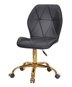 Стул на золотой крестовине c пластиковыми колесами Alby (Алби) GD-Office с мягкой обивкой