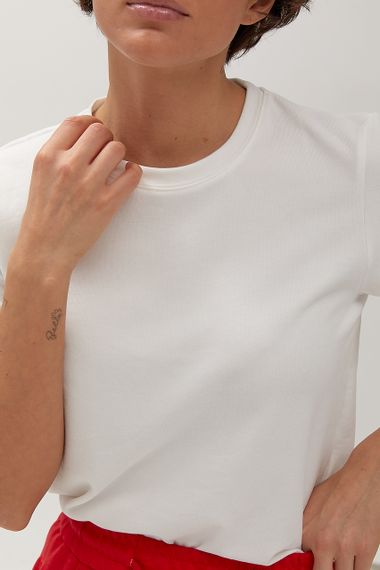 Однотонна трикотажна футболка - молочний цвет, ONE SIZE (є розміри) | Зображення 3