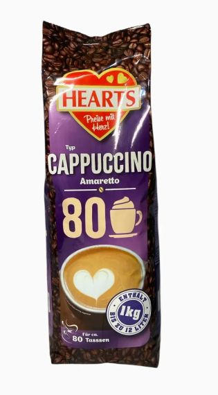 Кава капучіно амаретто розчинний Hearts Capuccino Amaretto, 1кг. Напій кавовий швидкорозчинний