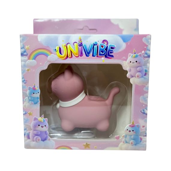 Стимулятор клитора с пульсацией UNIVIBE Котик, 5 режимов, розовый sexstyle | Зображення 1