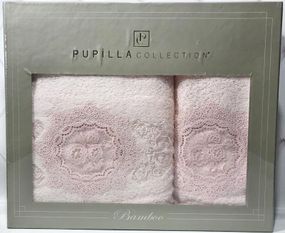 Набір рушників Pupilla Olivyum Bambuk лицьовий 50х90см і банний 70х140см, рожевий