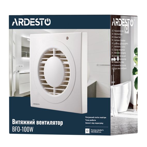 Витяжний вентилятор ARDESTO BFO-100W 15 Вт, 80 м3/г, 2400 об./хв., 33 дБ, білий (BFO-100W) | Зображення 7