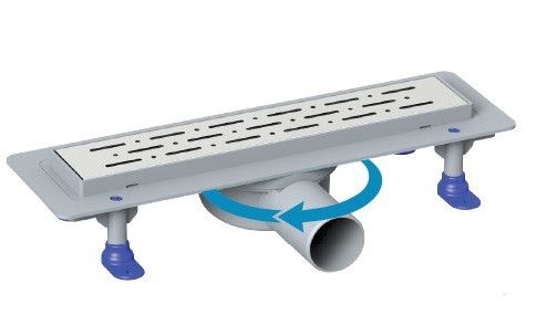 Душовий канал з горизонтальним фланцем, з сухим затвором MAXIFLOW Prime 360, решітка "ДОЩ", 60 см 4023.TY050.K.060.1